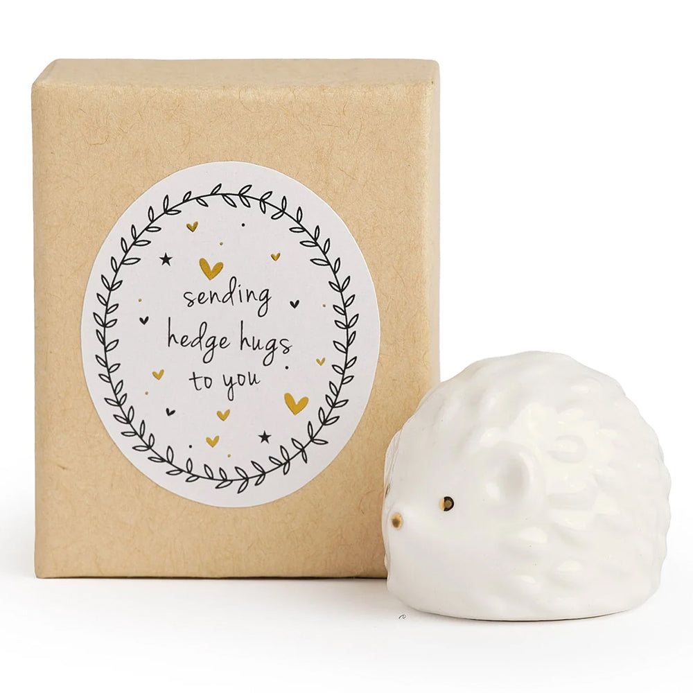 Sending hedge hugs to you | Porcelain Mini Hedgehog | Cracker Filler