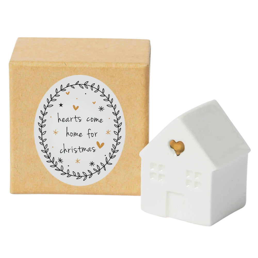 Hearts come home for Christmas | Boxed Porcelain House | Cracker Filler