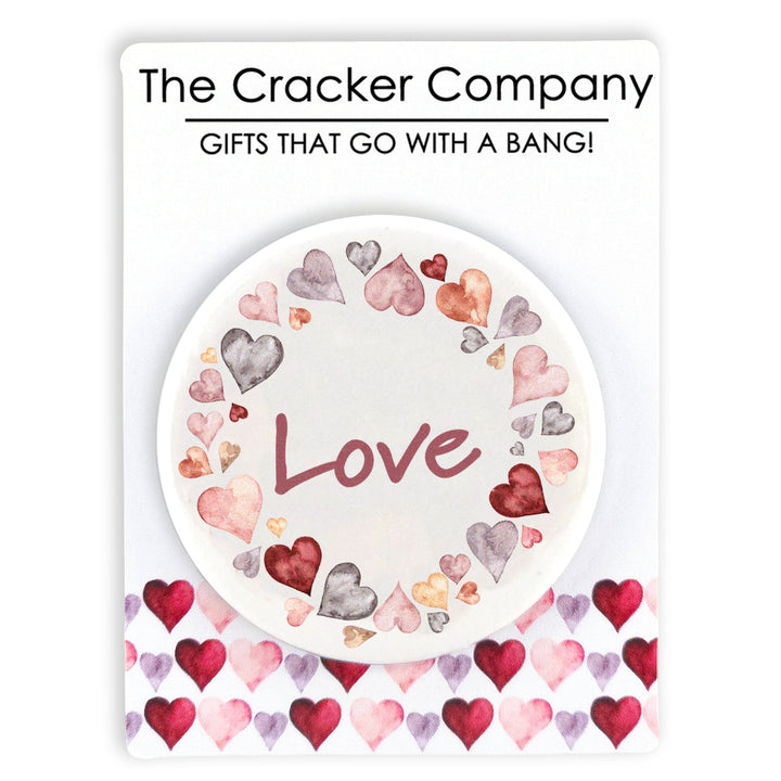 Watercolour Hearts | 38mm Button Pin Badge | Little Valentines Cracker Filler
