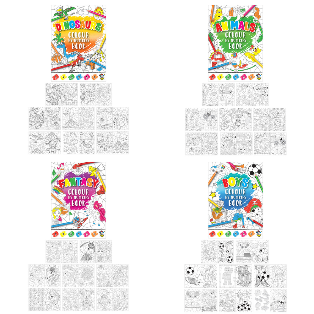Mini Colour by Numbers Book for Kids | Little Gift | Optional Pencil Crayons
