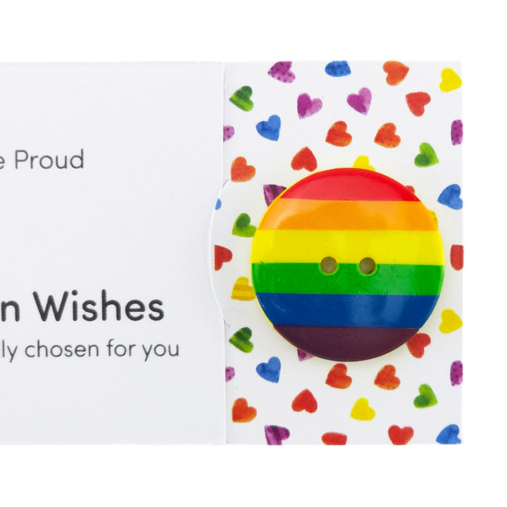 Be Proud | Rainbow | Button Wishes Sew On Token | Mini Gift | Cracker Filler