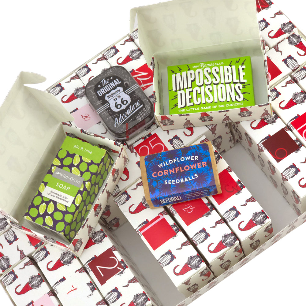 Advent Calendar Making Kit | 25 Soap Boxes & Outer Box | Nordic Gonk