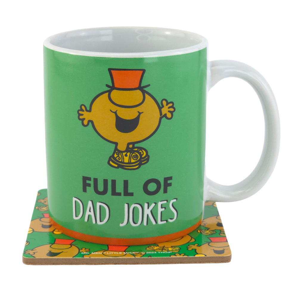 Dad - Full of Jokes | Mr Men | Mug & Coaster | Boxed Gift