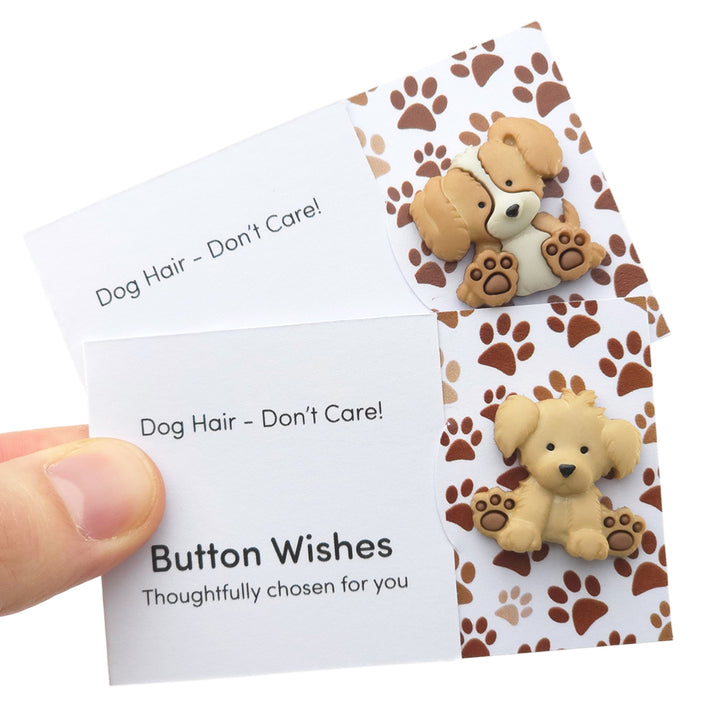 Dog Hair - Don’t Care! | Button Wishes Sew On Token | Mini Gift | Cracker Filler