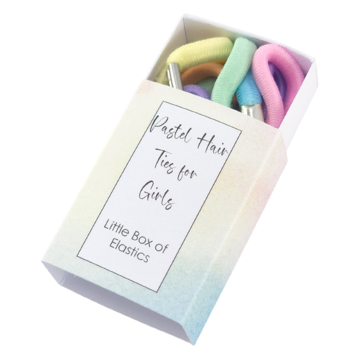 Pastel Hair Ties for Girls | Little Box of Elastics | Mini Gift | Cracker Filler