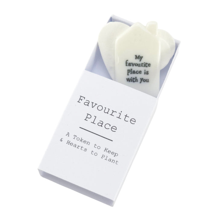 Favourite Place | Ceramic Token & Hearts to Plant | Cracker Filler | Mini Gift