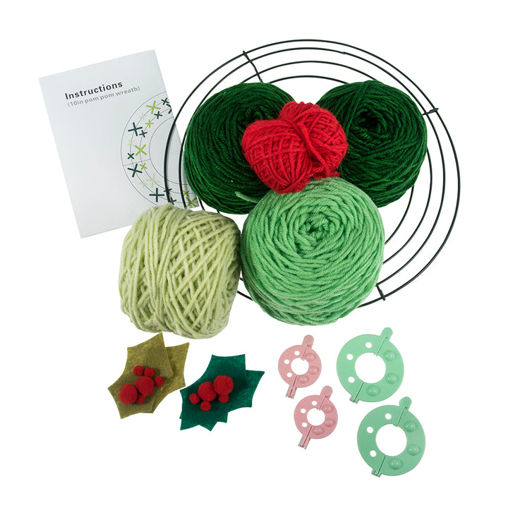 Pom Pom Christmas Wreath Making Craft Kit | Boxed Gift