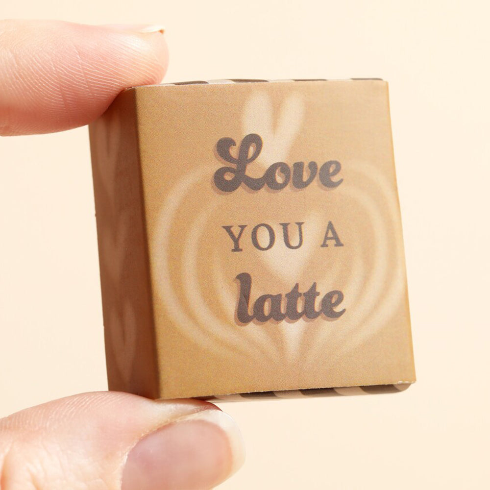 Love You A Latte | Mini Matchbox &amp; Coffee Token | Little Gift | Cracker Filler