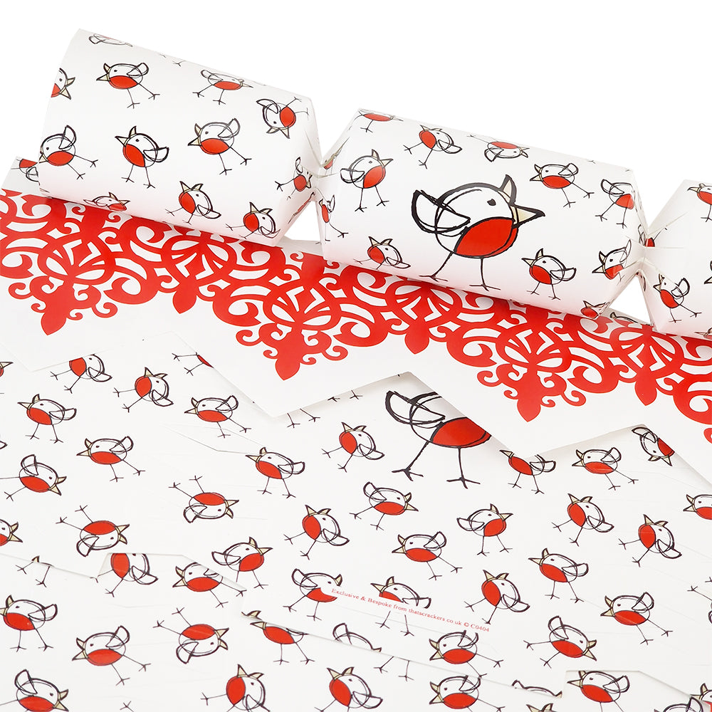 Chirpy Robin | Tulletastic Christmas Cracker Making Kit | Makes 6 Large Crackers