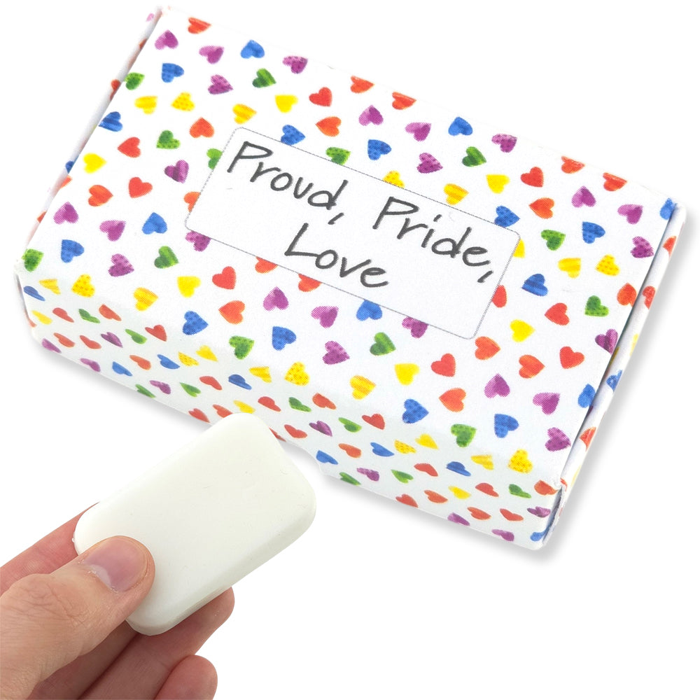 Proud Pride Love | Spearmint | 20g Travel Soap Bar | Cracker Filler | Mini Gift