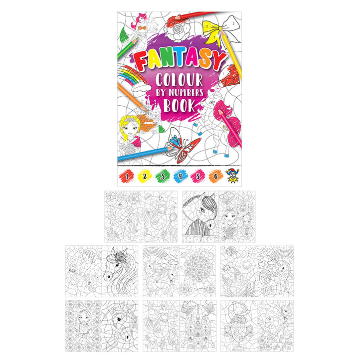 Mini Colour by Numbers Book for Kids | Little Gift | Optional Pencil Crayons