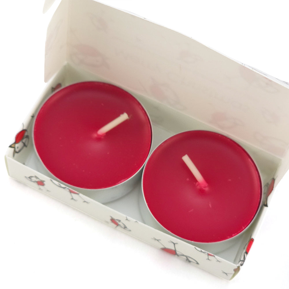 Chocolate & Cherry Tealight Candles | Chirpy Robin | Mini Gift | Cracker Filler