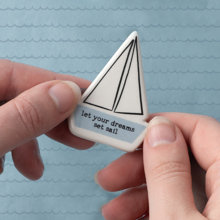 Let Your Dreams Set Sail | Ceramic Token | Mini Gift | Cracker Filler