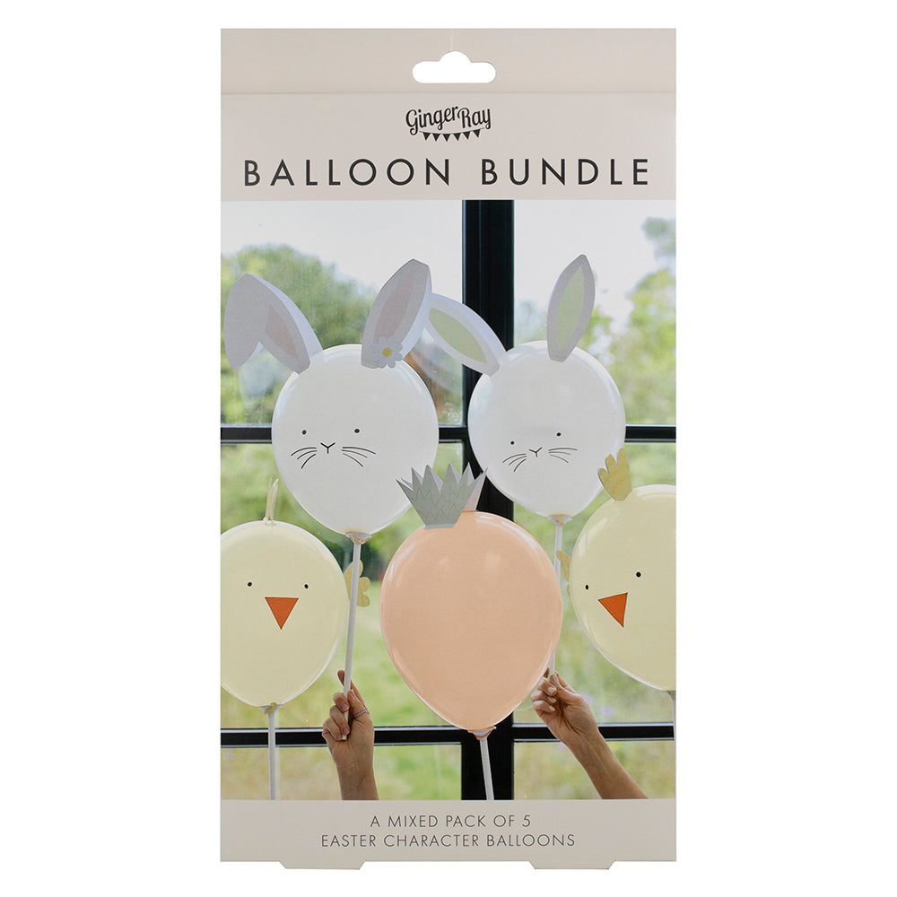 Easter Character Balloons on Sticks | Set of 5 | Parties & Egg Hunt Idea