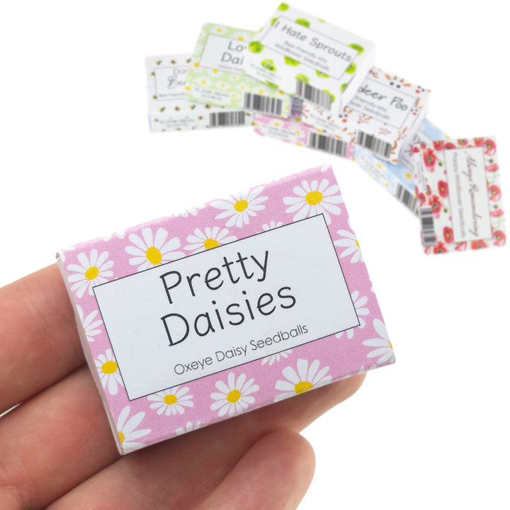 Pink Daisy Design | Seedball Box | Oxeye Daisies | Cracker Filler | Mini Gift