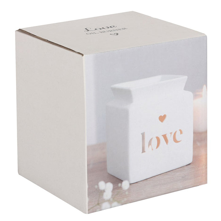 Love Cut Out | Oil Burner | White Ceramic | 13cm Tall