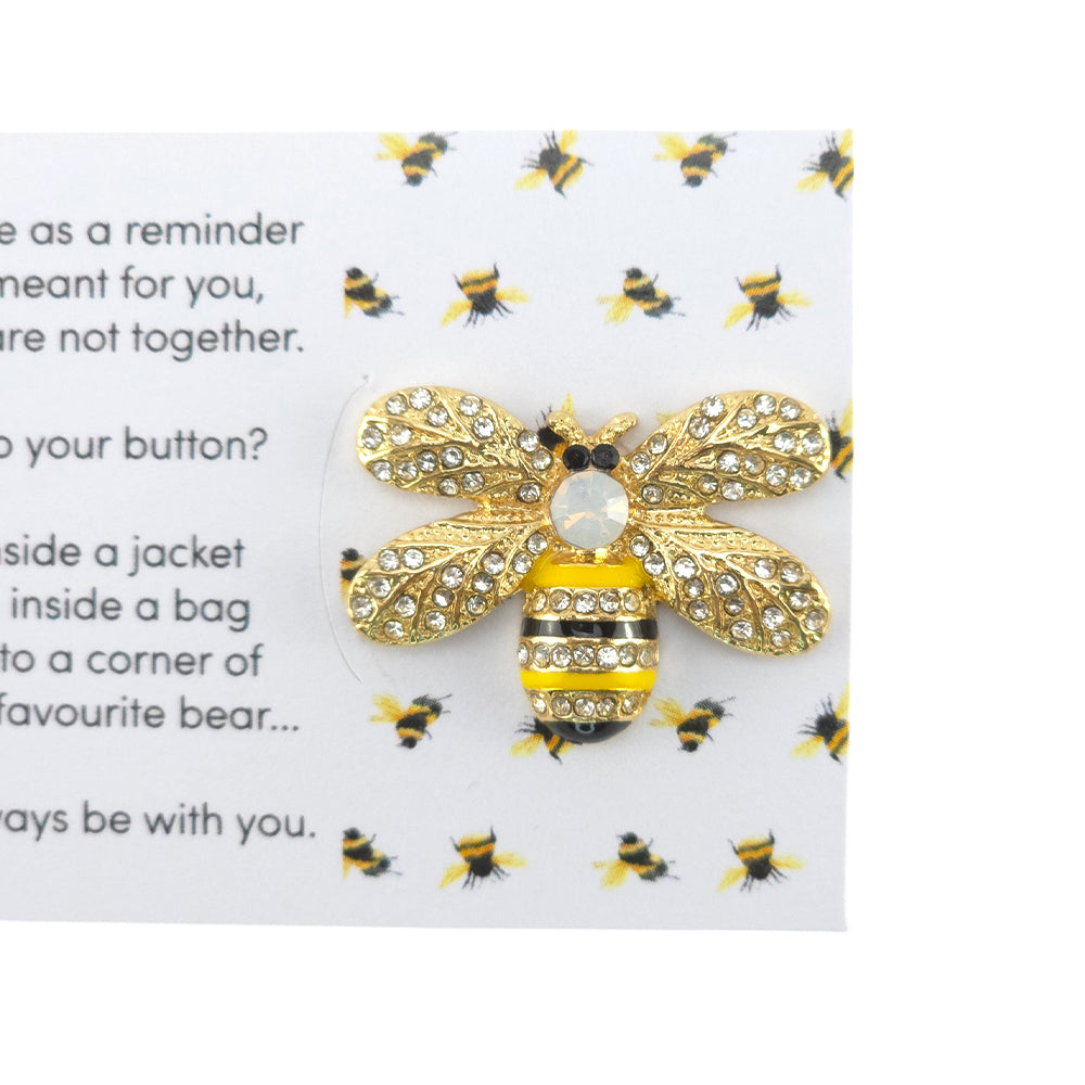 Bee Your Own Beautiful | Diamante | Button Wishes Sew On Token | Cracker Filler