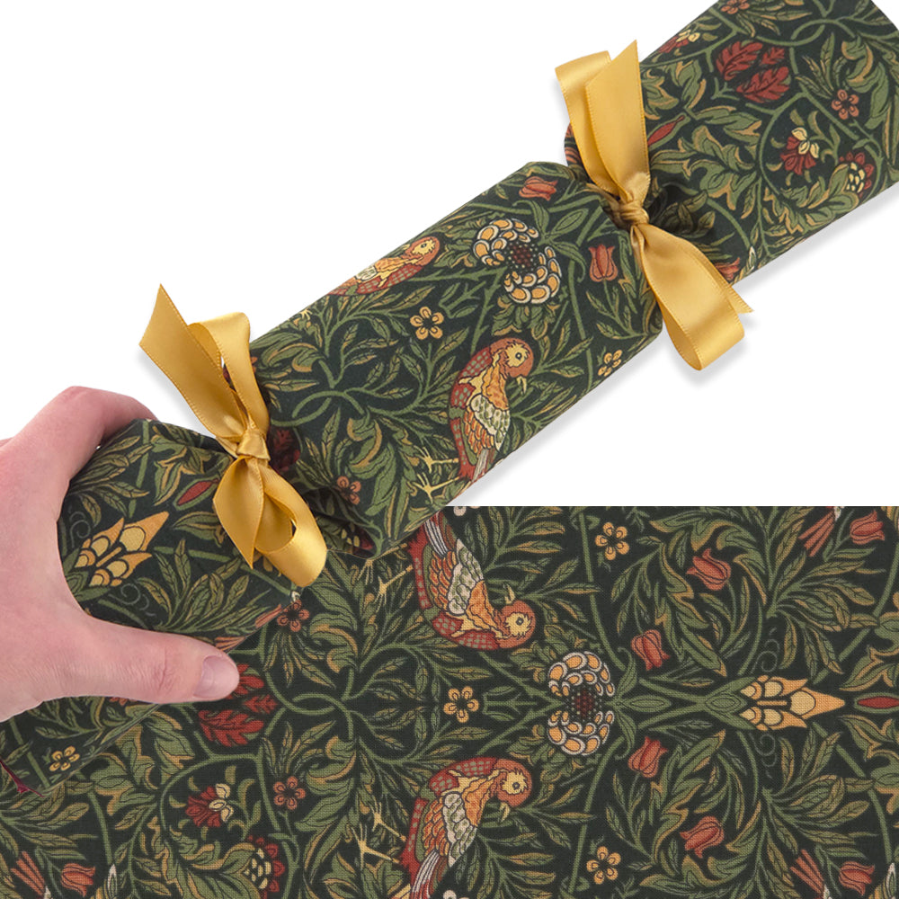 Green Strawberry Thief | Reusable Fabric Cracker Set | Assemble &amp; Fill