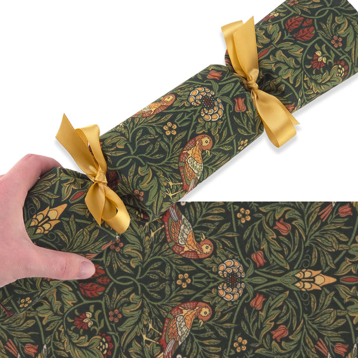 Green Strawberry Thief | Reusable Fabric Cracker Set | Assemble &amp; Fill