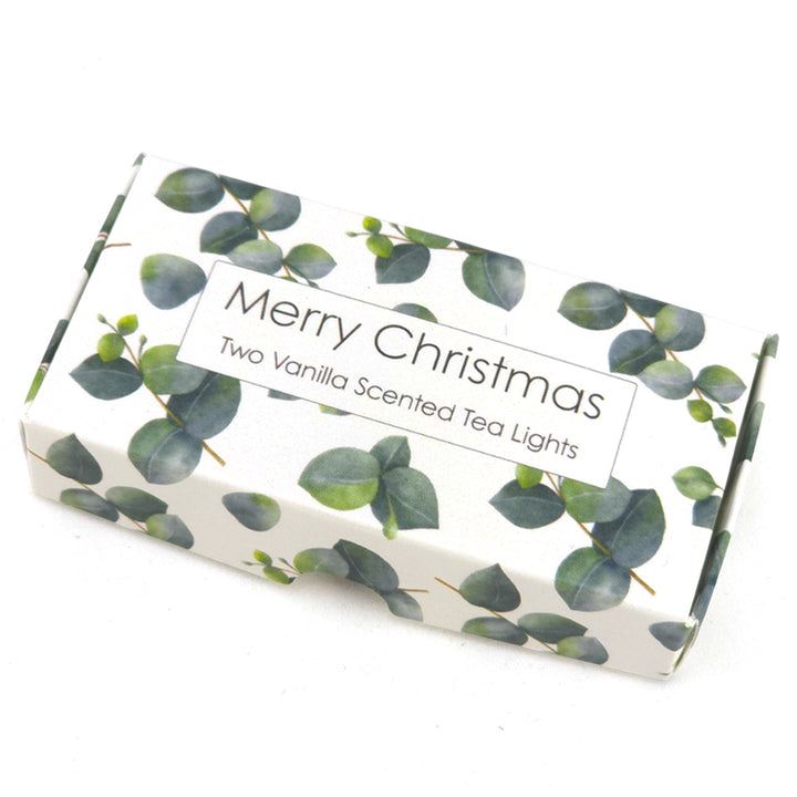 Vanilla Tealight Candles | Watercolour Eucalyptus | Mini Gift | Cracker Filler