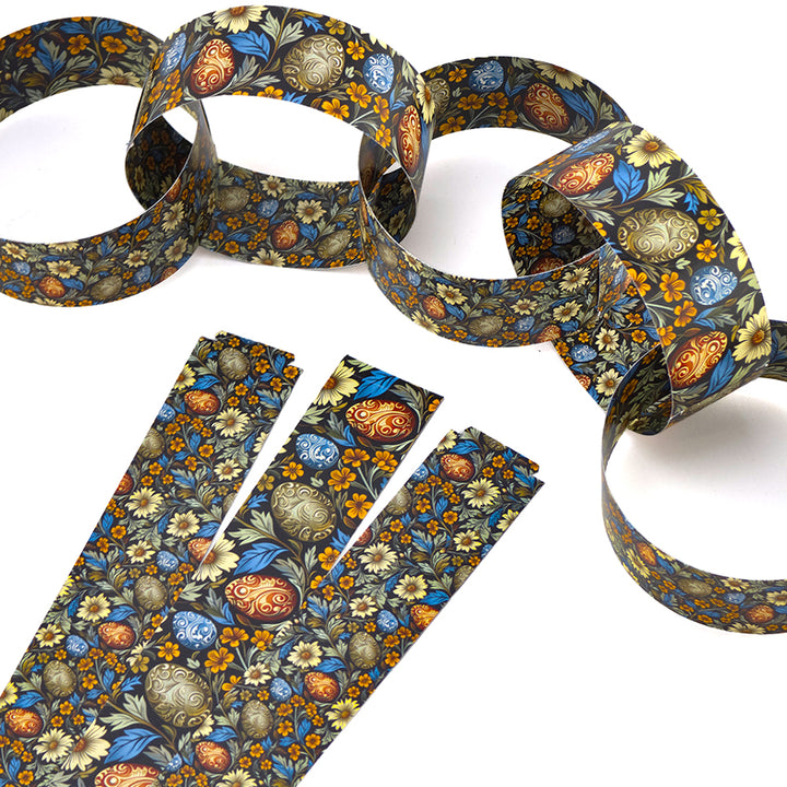 30 Reusable Easter 2.5m Paper Chains | William Morris Eggs | No Glue Needed