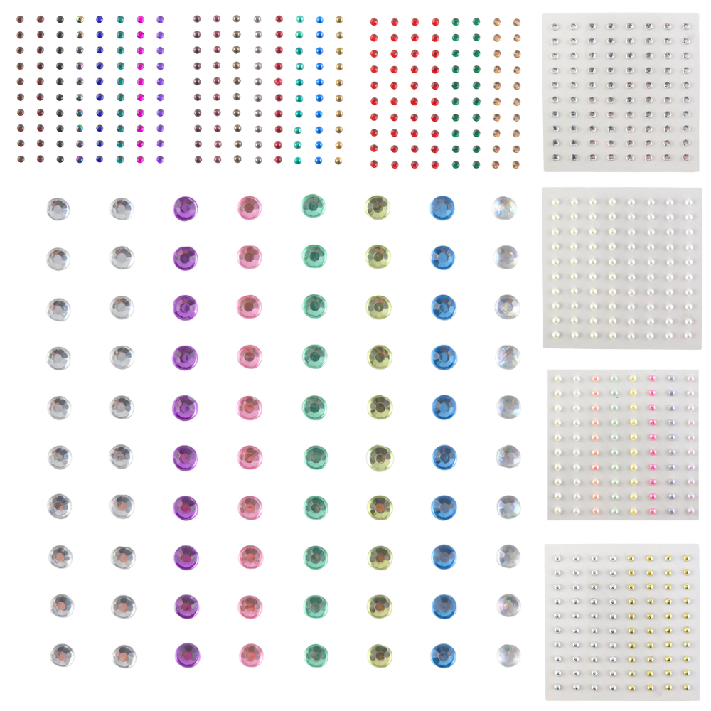 Self Adhesive Gems or Pearls | 4mm | 80 per Sheet | Crafts & Papercrafts