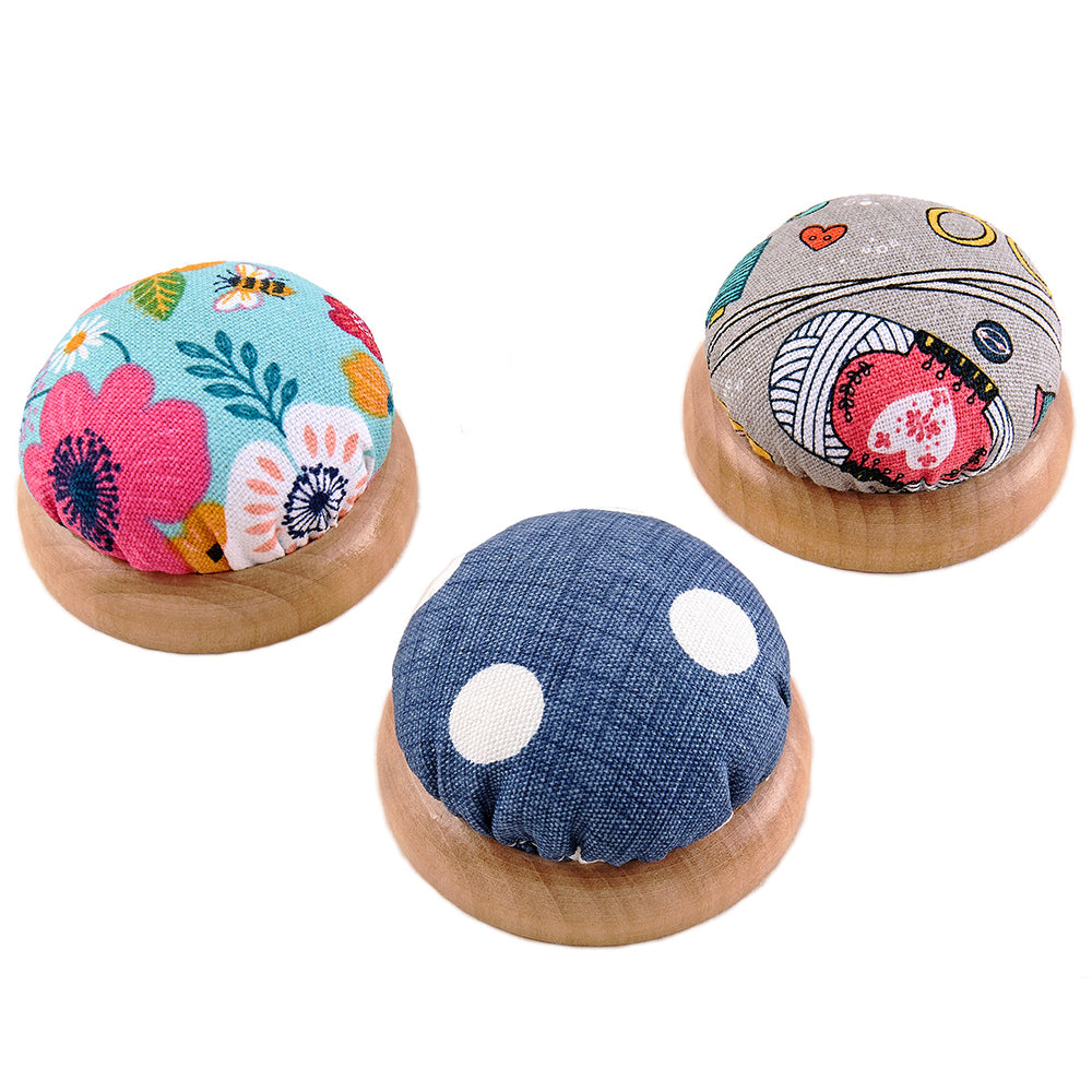 Fabric & Wood Pincushion | Single | Mini Gift | Cracker Filler