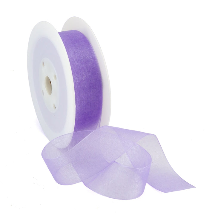 40mm or 25mm Organza Ribbon | Woven Edged |  25m Roll | Choice of Colours 