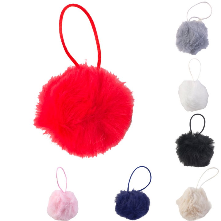 Hanging Faux Fur Pom Pom | 4cm Wide | Mini Gift | Cracker Filler