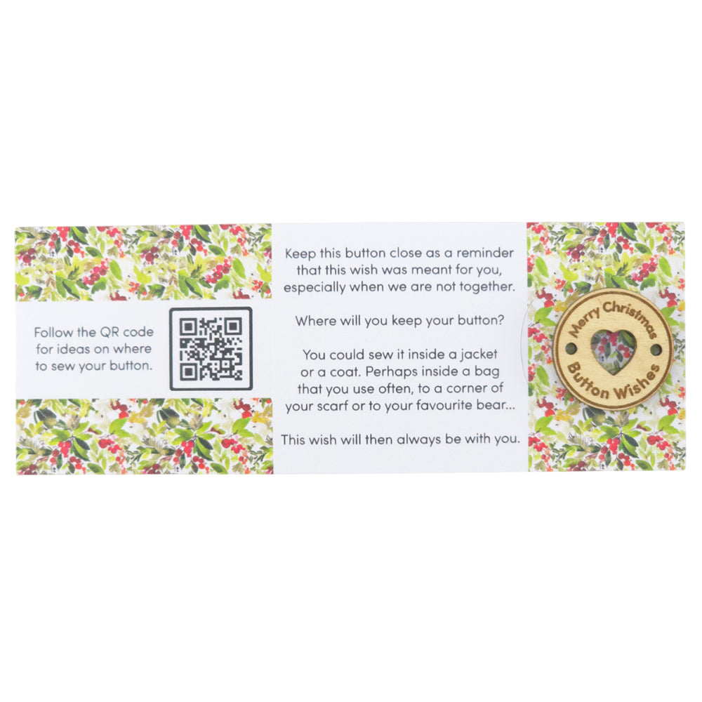 Watercolour Berries | Button Wishes | Merry Christmas | Little Gift Cracker Filler