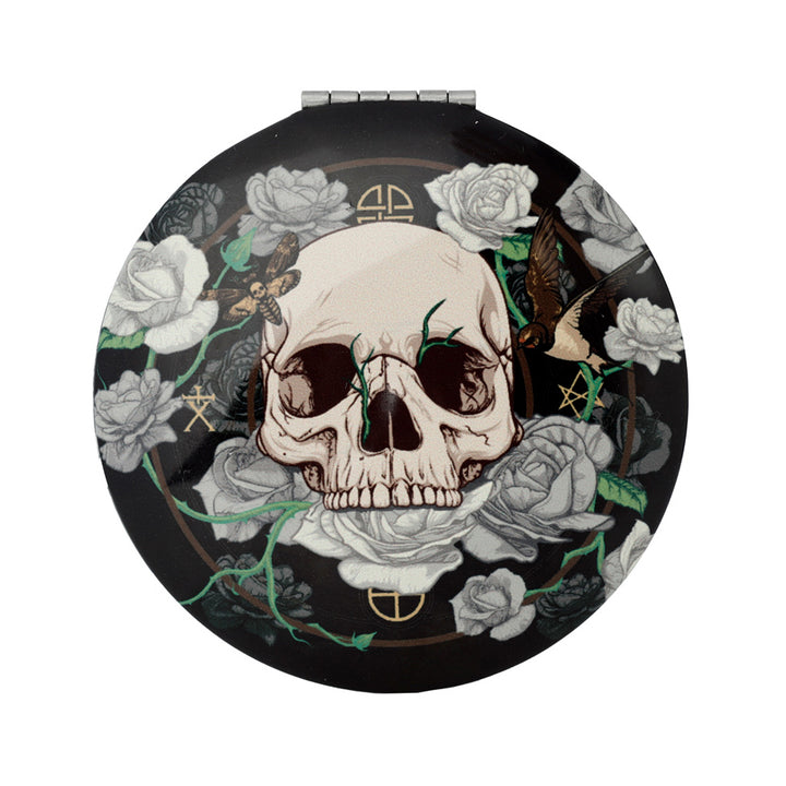 Skulls and Roses Compact Mirror | Gothic | Mini Letterbox Gift