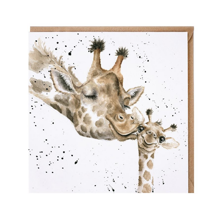 The First Kiss Giraffe | Blank Card | 15x15cm | Wrendale Designs