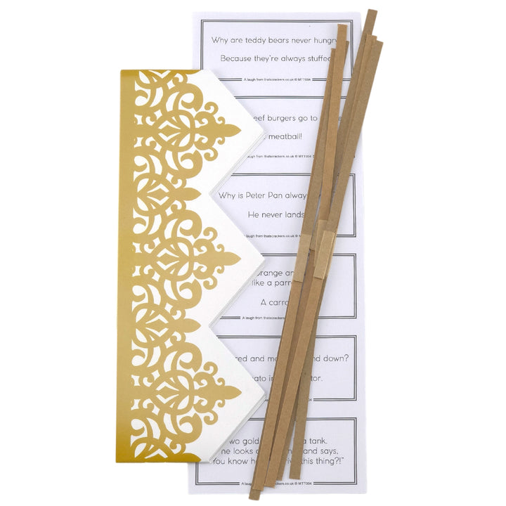Golden Glitter | Bowfabulous Cracker Making Kit | Makes 8 Large Navy Blue Crackers