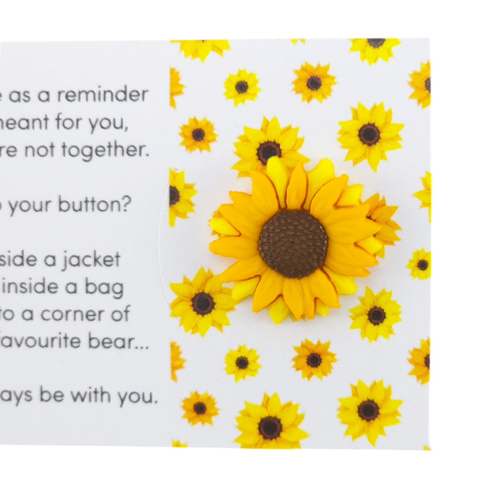 Stand Tall, Be Proud | Sunflower | Button Wishes Sew On Token | Cracker Filler