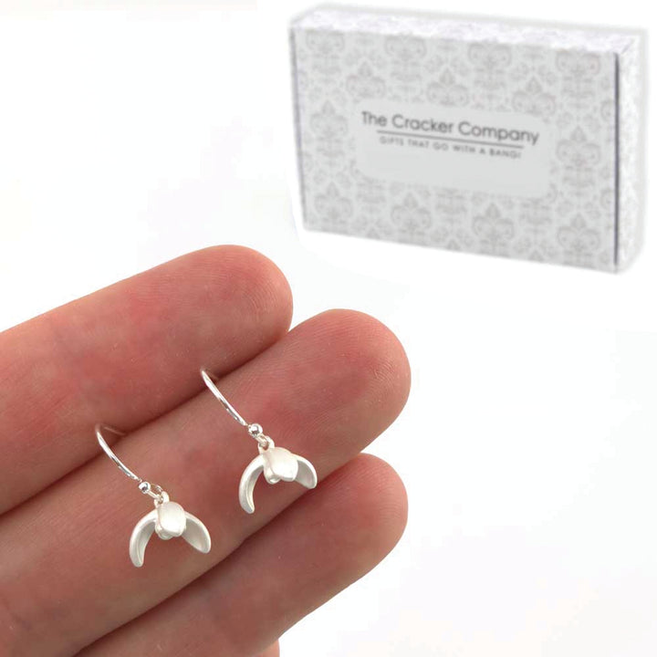 Dainty Snowdrops | Silver Plated Drop Earrings | Little Gift | Cracker Filler