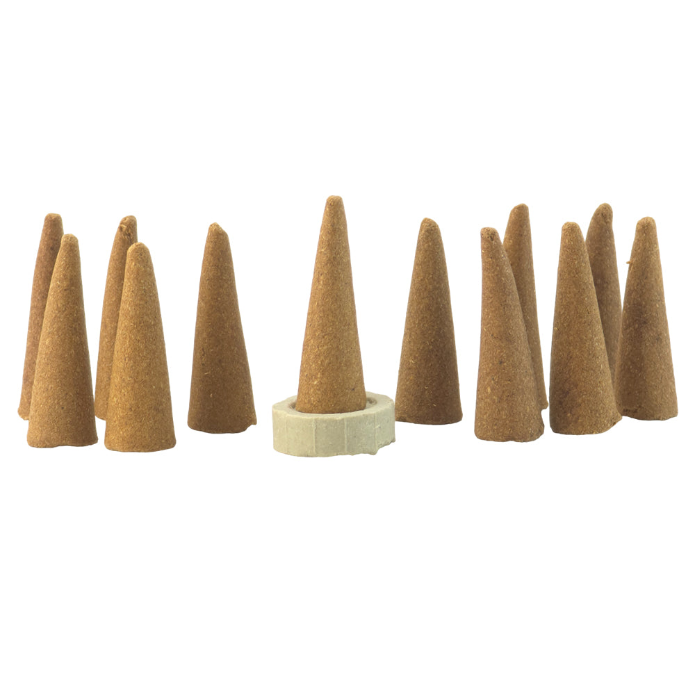 Sandalwood Scented | 12 Dhoop Cones & Stand | Cracker Filler | Mini Gift