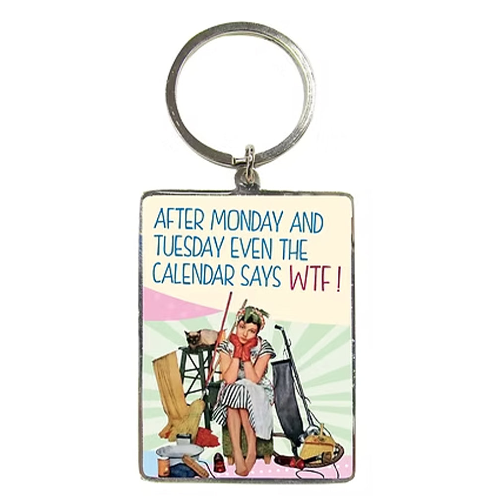 After Monday & Tuesday, The Calendar Says WTF | Retro Keyring | Cracker Filler