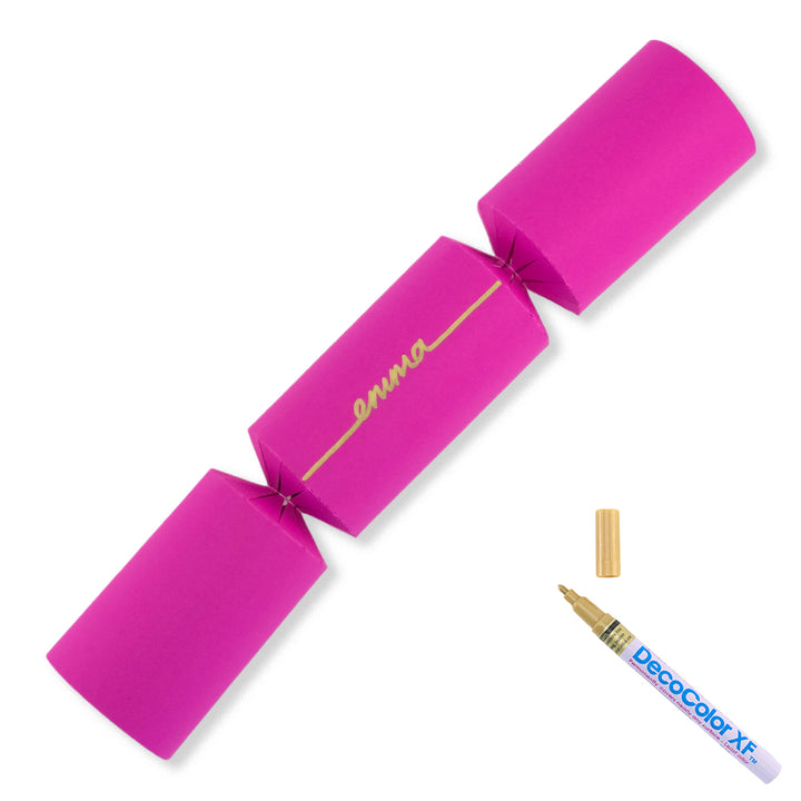 Shocking Pink | 12 Personalise Your Own Crackers | Make &amp; Fill Your Own With Pen