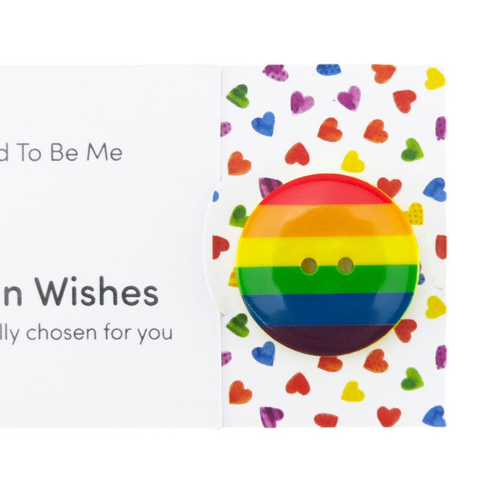 Proud To Be Me | Rainbow | Button Wishes Sew On Token | Cracker Filler