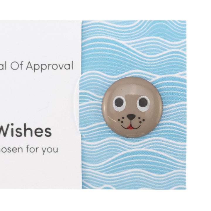 This is a Little Seal of Approval | Button Wishes Sew On Token | Cracker Filler