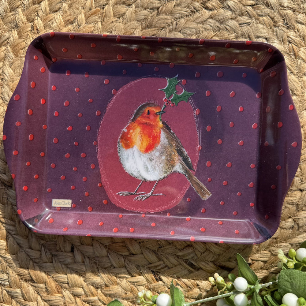 Christmas Robin | Small Melamine Tray | 21 x 14.5cm | Little Gift
