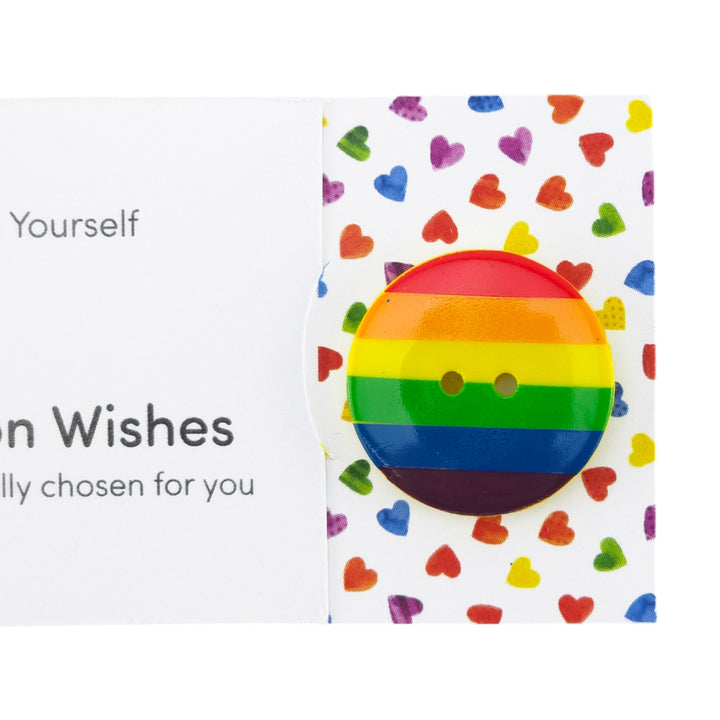 Be Yourself | Rainbow | Button Wishes Sew On Token | Mini Gift | Cracker Filler