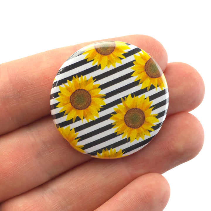 Bright Sunflower | 38mm Button Pin Badge | Mini Gift | Cracker Filler