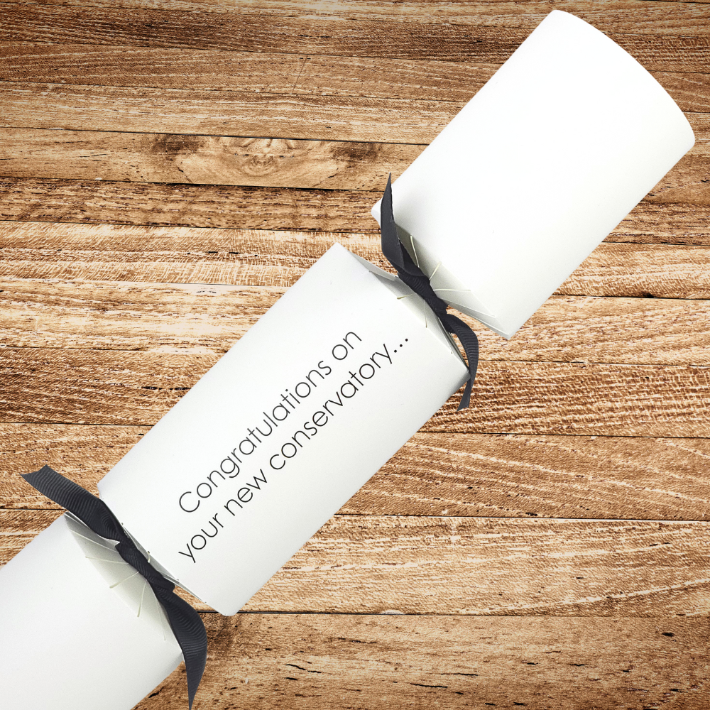 Congratulations on your new conservatory… | Modern Phrases Cracker Making Kit