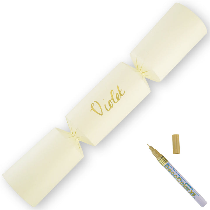 Ivory | 12 Personalise Your Own Crackers | Make &amp; Fill Your Own | With Pen