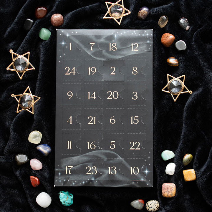 Crystal Advent Calendar | 24 Filled Doors | Semi Precious Crystals