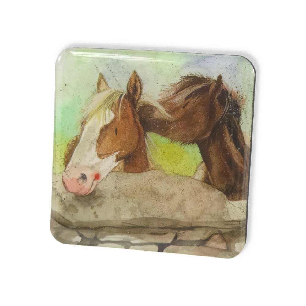 Over the Wall | Duo of Horses | Fridge Magnet | Mini Gift | Cracker Filler