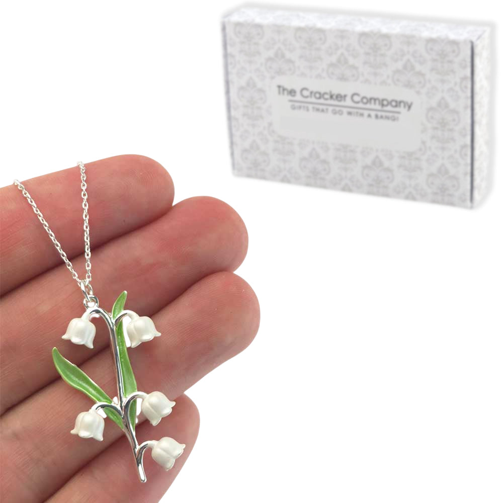 White Lily of the Valley Necklace | Silver Plated | Little Gift | Cracker Filler