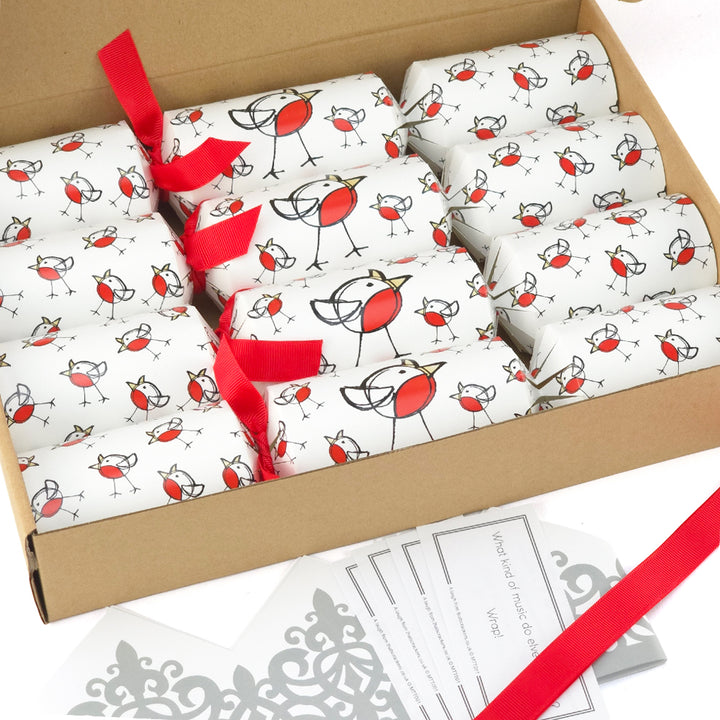 Chirpy Robin | 4 Ready to Fill Christmas Crackers | Just Add Gifts