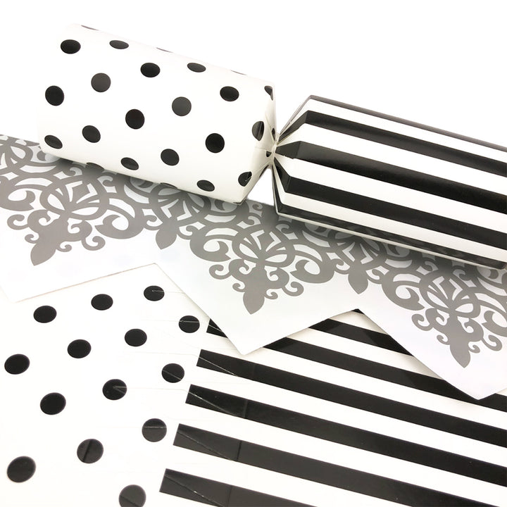 Monochrome Spots &amp; Stripes | Cracker Making Craft Kit | Make and Fill Your Own